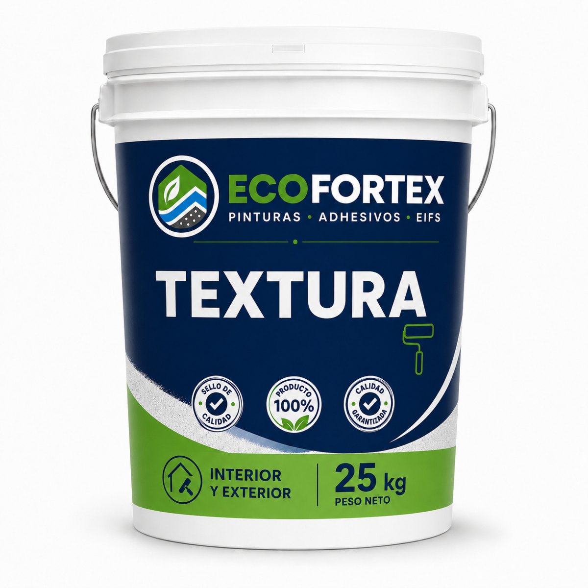 Textura Colores - Tineta 25 kilos ECO FORTEX para crear revestimientos texturados decorati...