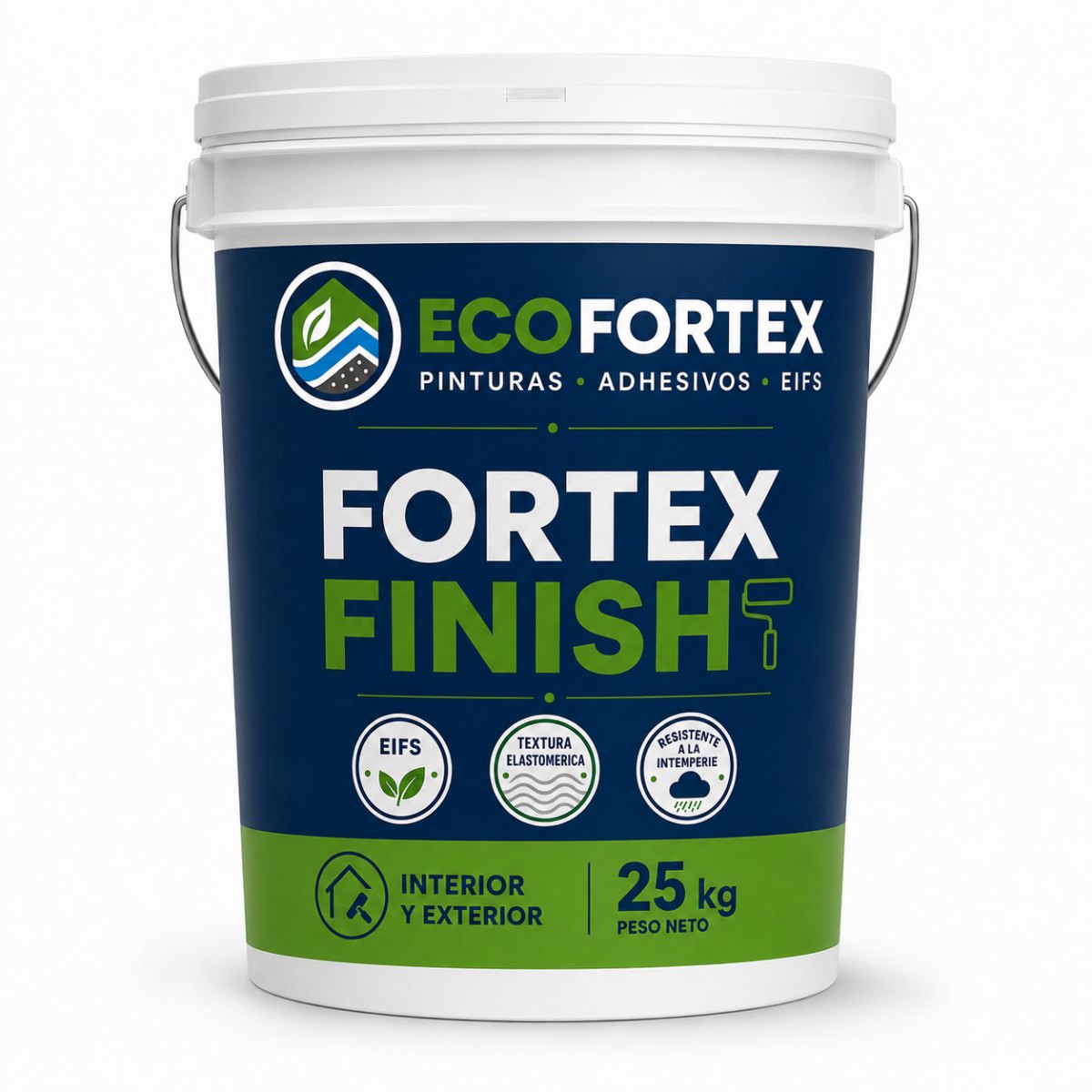 Fortexfinish Colores - Tineta 25 kilos ECO FORTEX para aplicar textura elastomérica flexi...